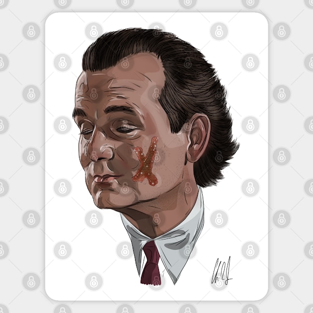 Scrooged: Punchable Face Sticker by 51Deesigns